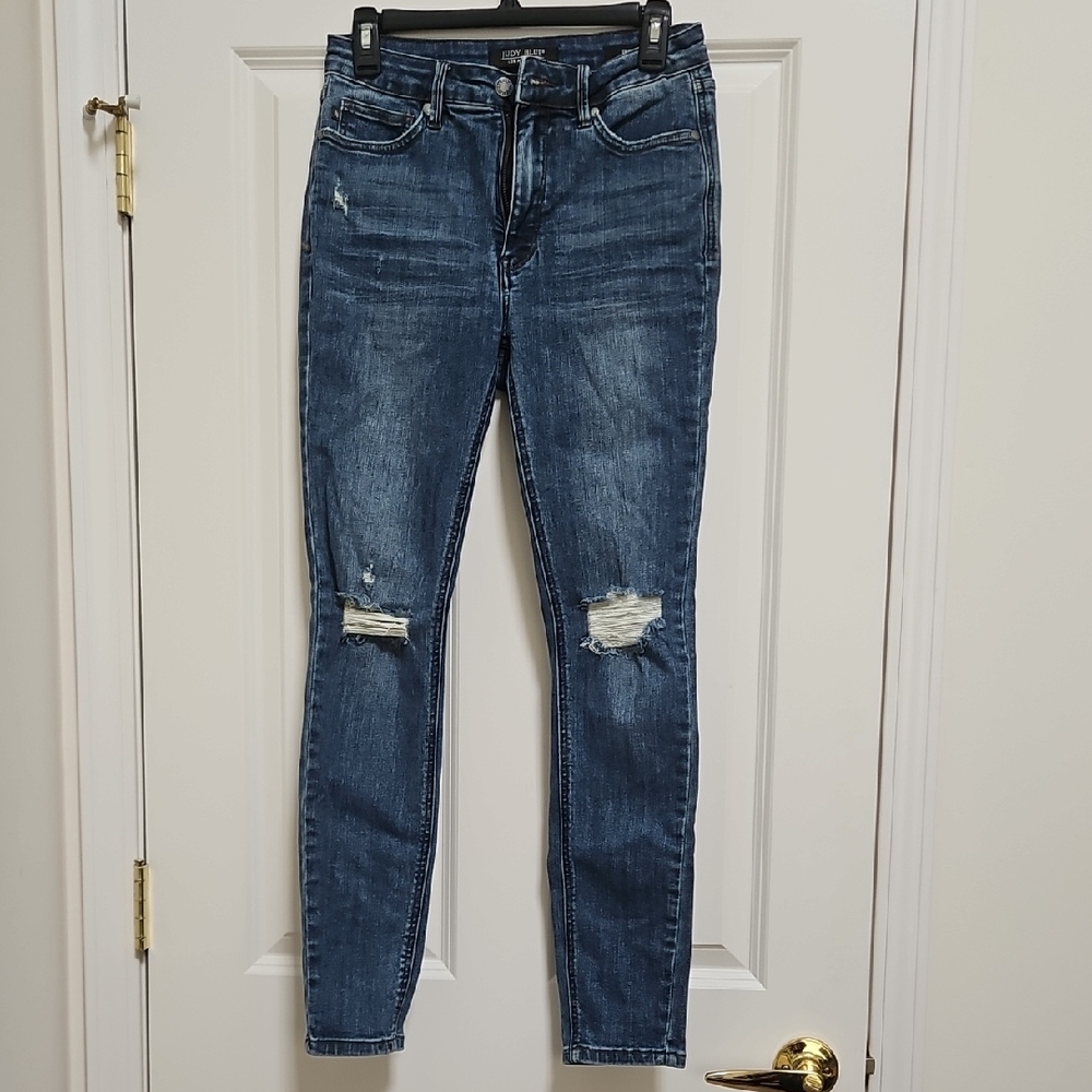 Judy Blue Mid-rise Distressed Skinny Jeans Med Wash